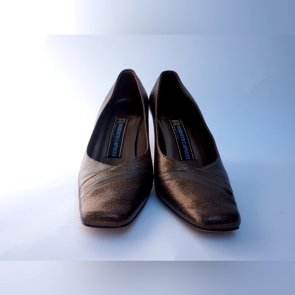 ROBERTO CAPUCCI Copper Brown 2 Tone 3" Pumps - Picture 3 of 8